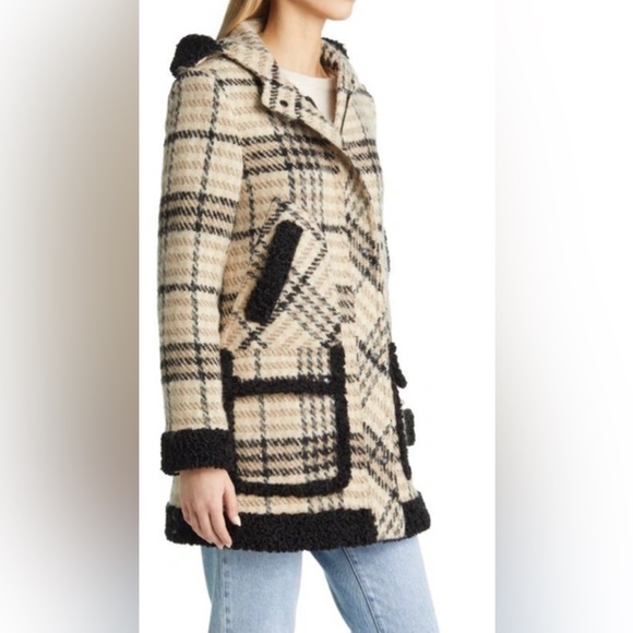 SAM EDELMAN Plaid Hooded Duffle Coat NWOT - Picture 8 of 10